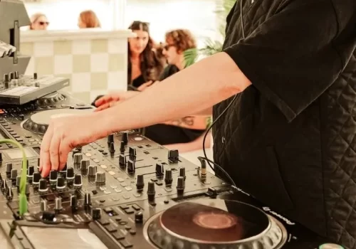 DJ mixing console live support DJ mixing console live support